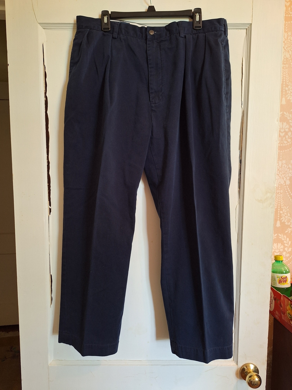 Vintage Polo Ralph Lauren Mens Chino Pants Front Pleats Navy Sz 40x29 Classic